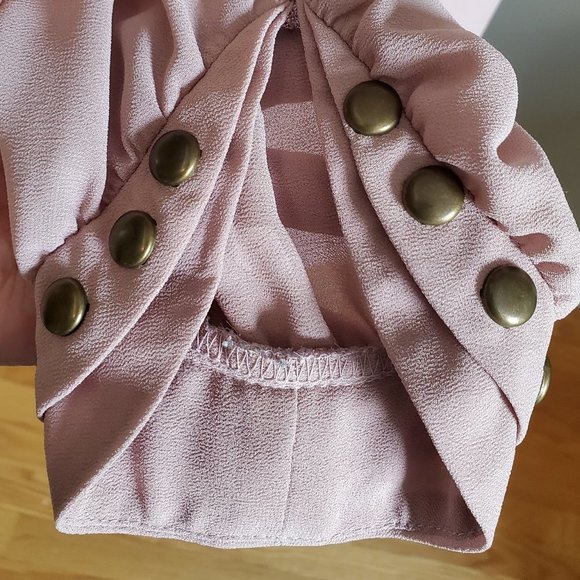 Angie Taupe/Peach Blouse w Metal embellishments. - Picture 4 of 10